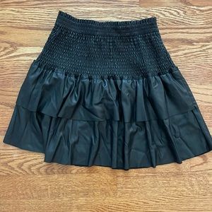 Aqua faux leather shirt